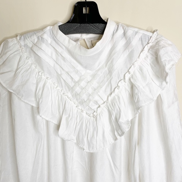 Max Studio long sleeve white  top sz Xs - Picture 2 of 8